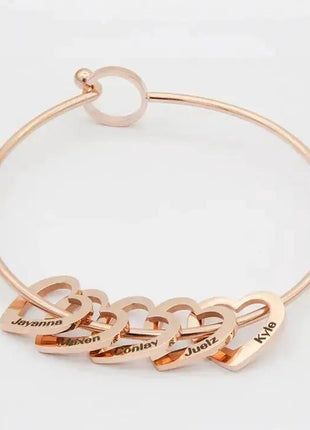 Love Bracelet Peach Heart Name Lettering Titanium Steel Bracelet - xlchoice.com