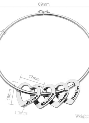 Love Bracelet Peach Heart Name Lettering Titanium Steel Bracelet - xlchoice.com
