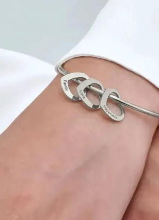Love Bracelet Peach Heart Name Lettering Titanium Steel Bracelet - xlchoice.com