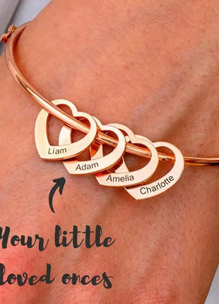 Love Bracelet Peach Heart Name Lettering Titanium Steel Bracelet - xlchoice.com