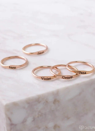 Tiny Name Ring - Minimalist Ring - delicate ring - xlchoice.com