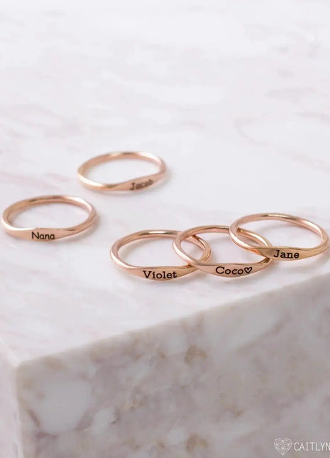 Tiny Name Ring - Minimalist Ring - delicate ring - xlchoice.com