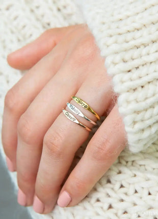 Tiny Name Ring - Minimalist Ring - delicate ring - xlchoice.com