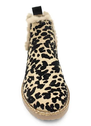 Leisure Warm Leopard Print Suede Boots Women - xlchoice.com