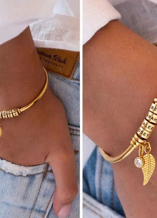 Diy Beaded Lettering Stainless Steel Bracelet - xlchoice.com