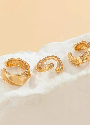 3Pcs/set Metal Chunky No Piercing Clip Earrings Geometric Ear Cuff Earrings for Women Ladies Party Girls Y2K Jewelry 2024 Trendy - xlchoice.com