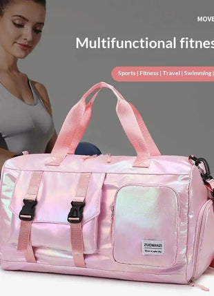 Colorful Pearlescent Yoga Fitness Bag With Dry-wet Separation - xlchoice.com