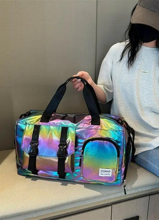 Colorful Pearlescent Yoga Fitness Bag With Dry-wet Separation - xlchoice.com