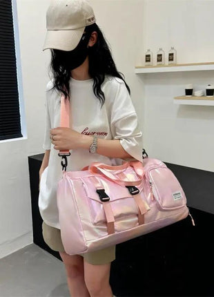 Colorful Pearlescent Yoga Fitness Bag With Dry-wet Separation - xlchoice.com