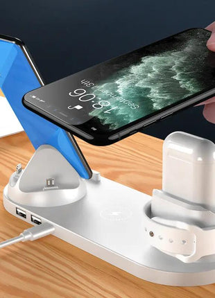Wireless Charger For IPhone Fast Charger For Phone Fast Charging Pad For Phone Watch 6 In 1 Charging Dock Station - xlchoice.com