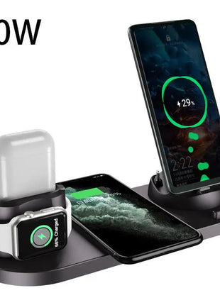 Wireless Charger For IPhone Fast Charger For Phone Fast Charging Pad For Phone Watch 6 In 1 Charging Dock Station - xlchoice.com