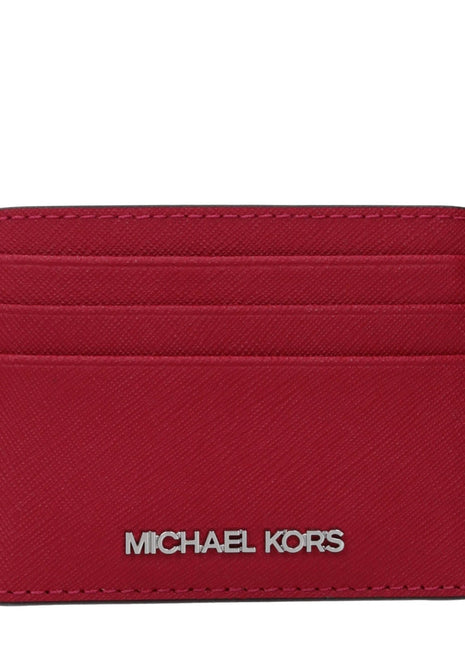 Michael Kors Red Leather Cardholder Front Logo Document Holder - XLchoice