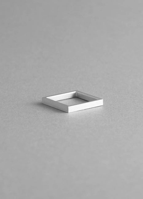 MINIMAL ALUMINUM RING | Sleek Geometric Square Ring - XLchoice