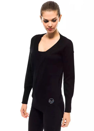 Montana Blu Black Wool Women Sweater - xlchoice.com