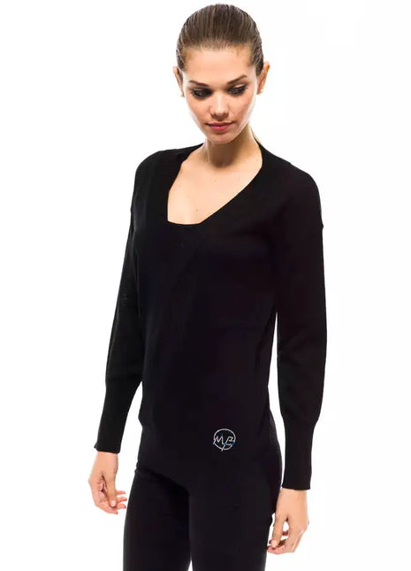Montana Blu Black Wool Women Sweater - xlchoice.com