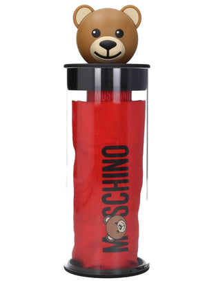 Moschino Red Polyester Umbrella With Logo Clip Closure - XLchoice