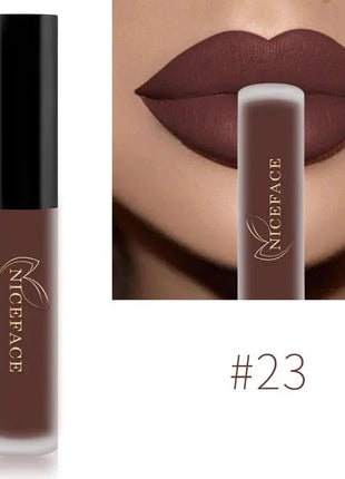 NICEFACE Matte Liquid Lipstick Waterproof Long Lasting Lip Gloss Tint Sexy Red Nude Purple Metallic Lipsticks Makeup Cosmetics - xlchoice.com