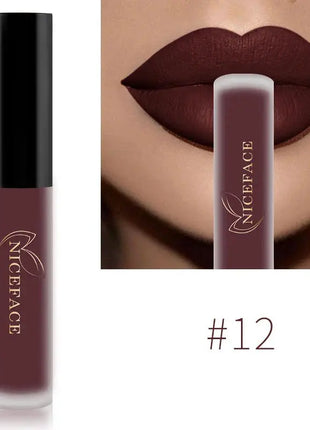 NICEFACE Matte Liquid Lipstick Waterproof Long Lasting Lip Gloss Tint Sexy Red Nude Purple Metallic Lipsticks Makeup Cosmetics - xlchoice.com