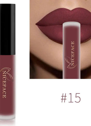 NICEFACE Matte Liquid Lipstick Waterproof Long Lasting Lip Gloss Tint Sexy Red Nude Purple Metallic Lipsticks Makeup Cosmetics - xlchoice.com