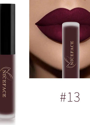 NICEFACE Matte Liquid Lipstick Waterproof Long Lasting Lip Gloss Tint Sexy Red Nude Purple Metallic Lipsticks Makeup Cosmetics - xlchoice.com