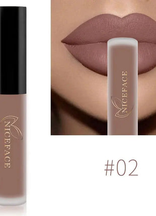 NICEFACE Matte Liquid Lipstick Waterproof Long Lasting Lip Gloss Tint Sexy Red Nude Purple Metallic Lipsticks Makeup Cosmetics - xlchoice.com