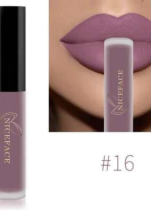 NICEFACE Matte Liquid Lipstick Waterproof Long Lasting Lip Gloss Tint Sexy Red Nude Purple Metallic Lipsticks Makeup Cosmetics - xlchoice.com