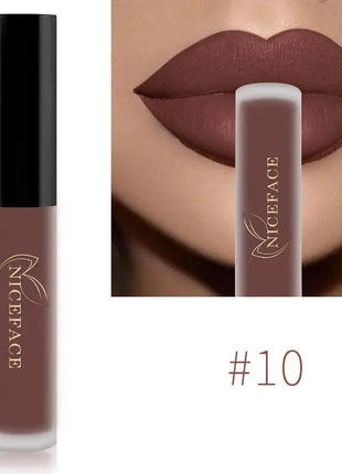NICEFACE Matte Liquid Lipstick Waterproof Long Lasting Lip Gloss Tint Sexy Red Nude Purple Metallic Lipsticks Makeup Cosmetics - xlchoice.com