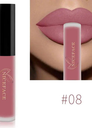 NICEFACE Matte Liquid Lipstick Waterproof Long Lasting Lip Gloss Tint Sexy Red Nude Purple Metallic Lipsticks Makeup Cosmetics - xlchoice.com