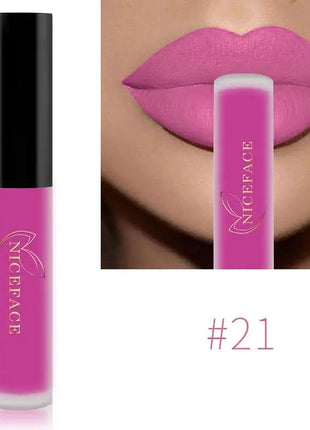NICEFACE Matte Liquid Lipstick Waterproof Long Lasting Lip Gloss Tint Sexy Red Nude Purple Metallic Lipsticks Makeup Cosmetics - xlchoice.com