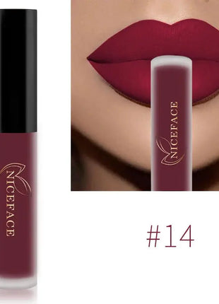 NICEFACE Matte Liquid Lipstick Waterproof Long Lasting Lip Gloss Tint Sexy Red Nude Purple Metallic Lipsticks Makeup Cosmetics - xlchoice.com
