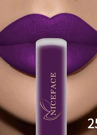 NICEFACE Matte Liquid Lipstick Waterproof Long Lasting Lip Gloss Tint Sexy Red Nude Purple Metallic Lipsticks Makeup Cosmetics - xlchoice.com