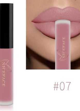 NICEFACE Matte Liquid Lipstick Waterproof Long Lasting Lip Gloss Tint Sexy Red Nude Purple Metallic Lipsticks Makeup Cosmetics - xlchoice.com