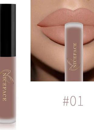 NICEFACE Matte Liquid Lipstick Waterproof Long Lasting Lip Gloss Tint Sexy Red Nude Purple Metallic Lipsticks Makeup Cosmetics - xlchoice.com