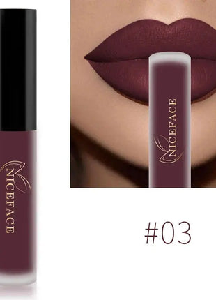 NICEFACE Matte Liquid Lipstick Waterproof Long Lasting Lip Gloss Tint Sexy Red Nude Purple Metallic Lipsticks Makeup Cosmetics - xlchoice.com