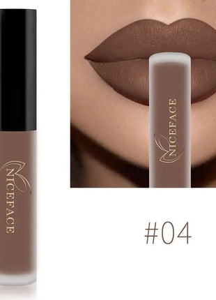 NICEFACE Matte Liquid Lipstick Waterproof Long Lasting Lip Gloss Tint Sexy Red Nude Purple Metallic Lipsticks Makeup Cosmetics - xlchoice.com