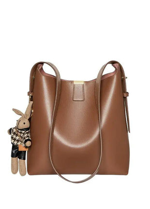Minimalist Genuine Leather Bucket Shoulder Bag - xlchoice.com