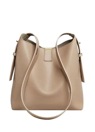 Minimalist Genuine Leather Bucket Shoulder Bag - xlchoice.com