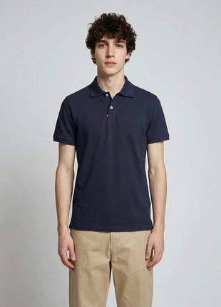 Navy Organic Cotton Polo – Made in France-0