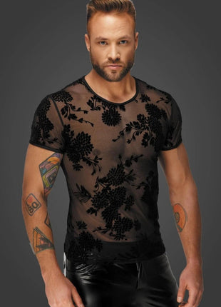 T-shirt med blomsterflok H073 - 3XL - XLchoice