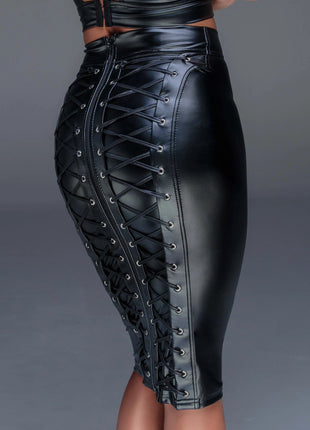sort Powerwetlook-blyantskørt F152 - XXL - XLchoice