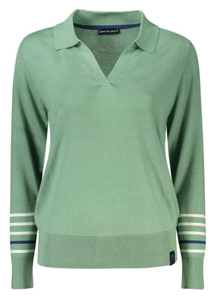 North Sails Verde Viscosa women's long-sleeve T-shirt in green with striped cuffs