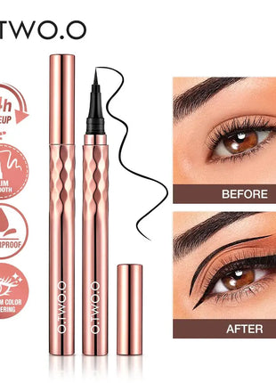 O.TWO.O Eyeliner Pencil Liquid Eye Liner Waterproof Smudge Proof Quick Drying 12 Hour Wear Ultra Fine Black Eyeliner for Arrows - xlchoice.com