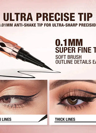 O.TWO.O Eyeliner Pencil Liquid Eye Liner Waterproof Smudge Proof Quick Drying 12 Hour Wear Ultra Fine Black Eyeliner for Arrows - xlchoice.com