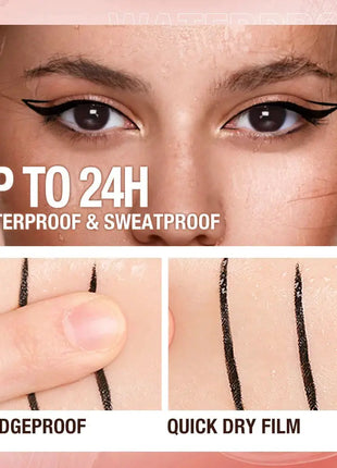 O.TWO.O Eyeliner Pencil Liquid Eye Liner Waterproof Smudge Proof Quick Drying 12 Hour Wear Ultra Fine Black Eyeliner for Arrows - xlchoice.com