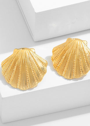 Earrings with high-end feel, starfish shells, ins earrings, metallic shell earrings, light luxury earrings