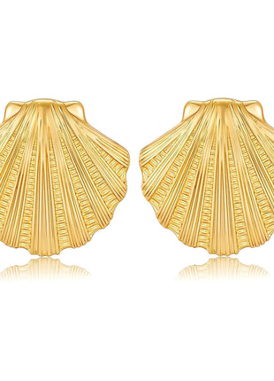 Earrings with high-end feel, starfish shells, ins earrings, metallic shell earrings, light luxury earrings