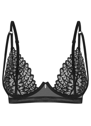 Obsessive Donarella Black Underwired Bra — Embroidered Stretch Tulle - xlchoice.com