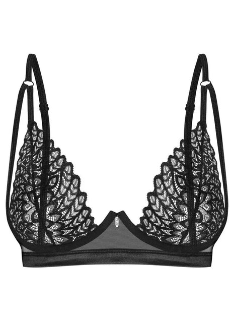 Obsessive Donarella Black Underwired Bra — Embroidered Stretch Tulle - xlchoice.com