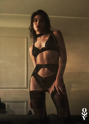 Obsessive Donarella Black Underwired Bra — Embroidered Stretch Tulle - xlchoice.com