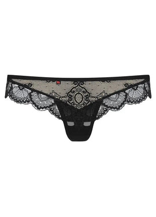 Obsessive 853 Black Lace String Thong — Sheer Mesh & Soft Lining - xlchoice.com